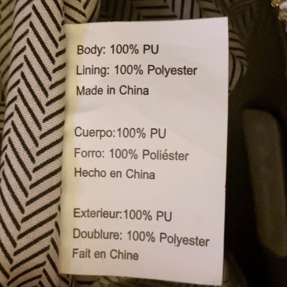 Steve Madden Cream Satchel Bag Handbag Tassel Accent Black Gold Details - Picture 13 of 15